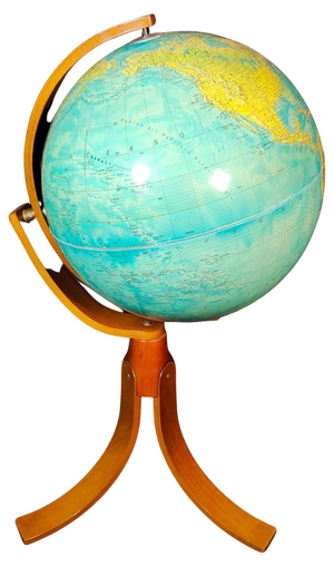 Vintage Globe in Wood & Plastic