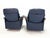 Vintage Adjustable Swivel Chairs in Blue Leather and Beech from Ekornes Stressless, 1980s, Set of 2 For Sale - Image 8 of 17