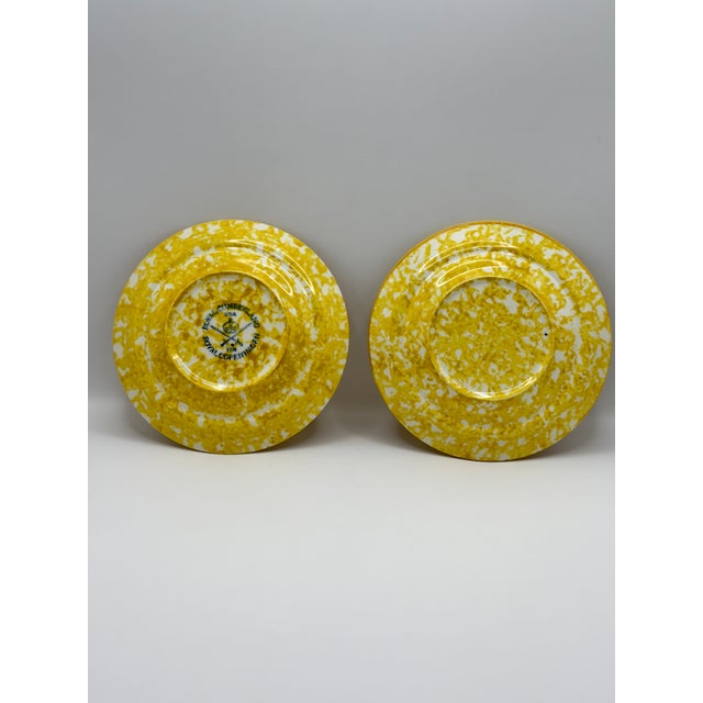 Mid-Century Modern Vintage Royal Copenhagen Cumberland Yellow Spongeware Teacup Set - 4 pcs For Sale - Image 3 of 4