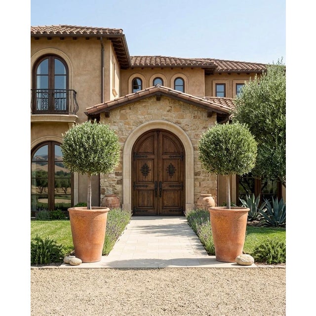 Terra Cotta Pair of Mid-Century Rustic Italian Terracotta Vaso Planters For Sale - Image 8 of 11