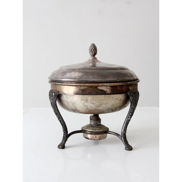 English Antique Silver Plate Chafing Dish For Sale - Image 3 of 11