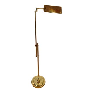 Vintage Mid 20th Century Brass Pharmacy Extendable Floor Lamp For Sale