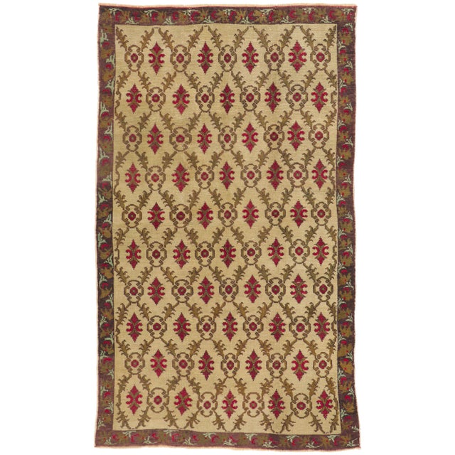 Vintage Turkish Oushak Rug, 04'11 X 08'03 For Sale - Image 10 of 10