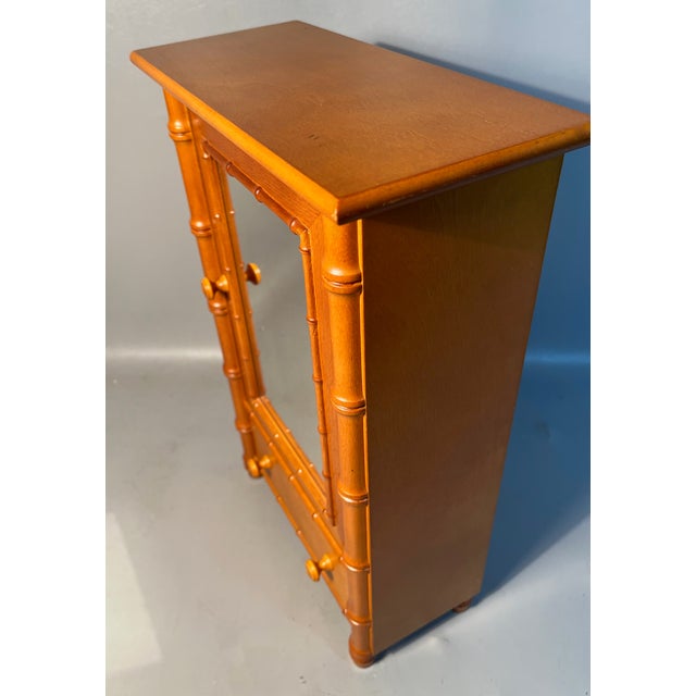 Ornamental & Decorative Materials Maple Faux Bamboo Cabinet Mirror on Door Apothecary, Toiletries, Spices, Treasures For Sale - Image 7 of 8