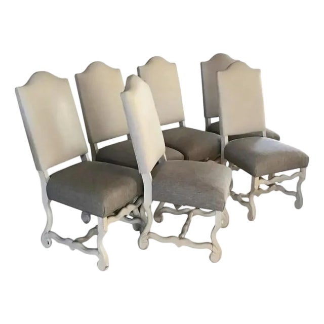 Drexel Heritage Leather Dining Chairs With Multicolor Tweed Woven Fabric For Sale