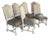 Drexel Heritage Leather Dining Chairs With Multicolor Tweed Woven Fabric For Sale