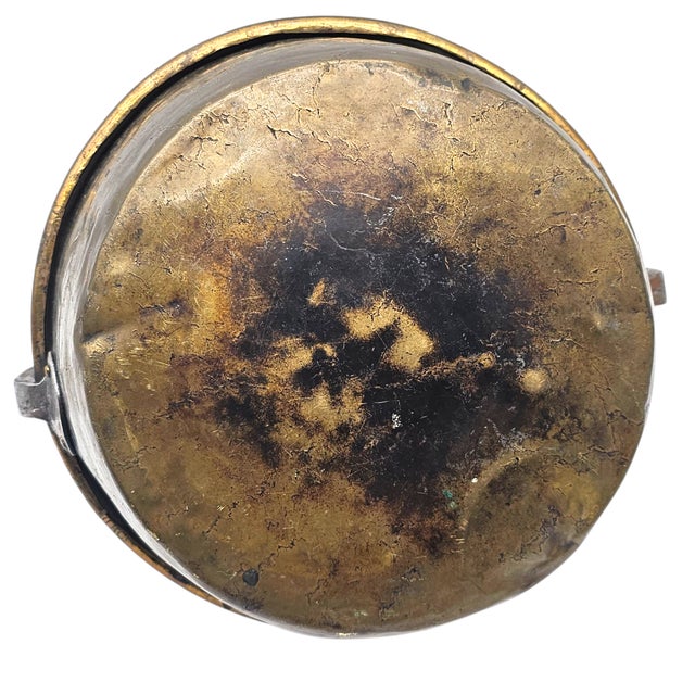 Antique Brass Hearth Bucket Coal Cauldron With Iron Handle, Farmhouse French Country, 13.5" For Sale - Image 13 of 13