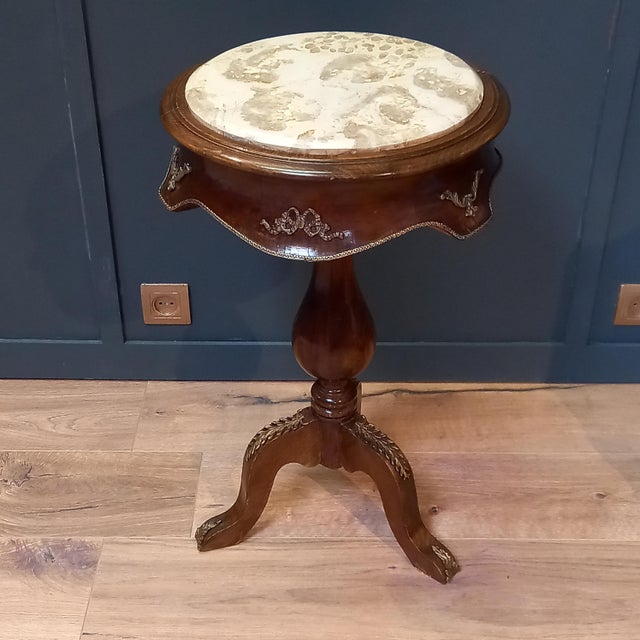 French Wine Table with Marble Top, 1890s For Sale - Image 13 of 13
