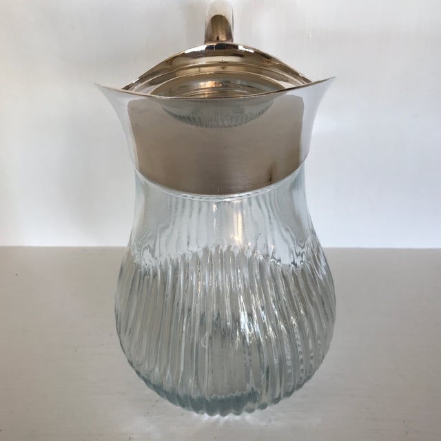 Godinger Crystal Pitcher With Removable Silver Plated Pour Spout/Handle