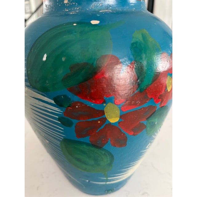 Mexican 1930s Mexican Hand-Painted Tonala Vase For Sale - Image 3 of 12