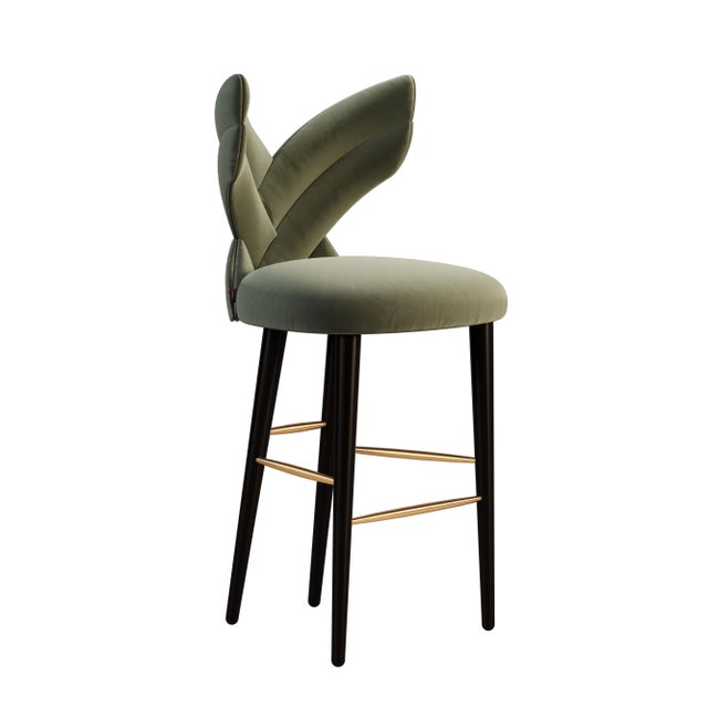 Green Luna Bar Chair by Ottiu For Sale - Image 8 of 11