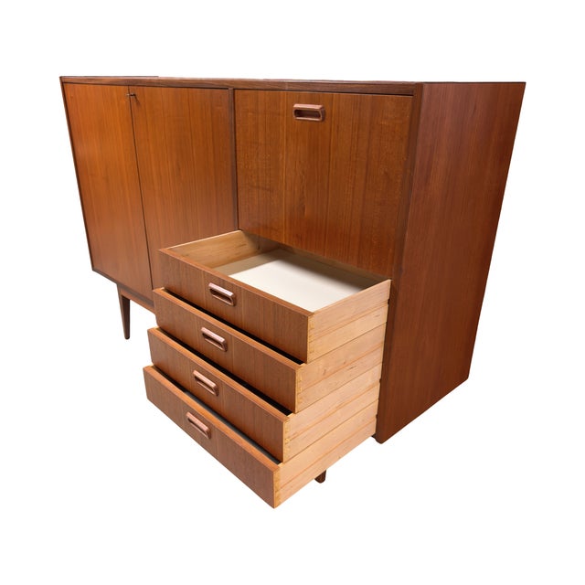Wood Mid-Century Modern Swedish Teak Highboard, c.1960s For Sale - Image 7 of 8