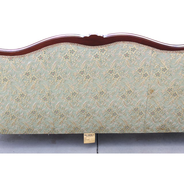Champagne Vintage French Provincial Louis XV Style Sofa / Loveseat Settee by Fogle Furniture Co. – Carved Hardwood Frame & Damask Upholstery For Sale - Image 8 of 16