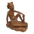 1950s Mid-Century Modern Realism Balinese Modernist "Seated Philosopher" Satinwood Sculpture For Sale