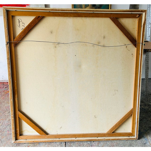 1970s Iconic 1970s Floral on Canvas, Double Signed “Reynolds” Aka Less Reynolds, Kitsch Painter For Sale - Image 5 of 8