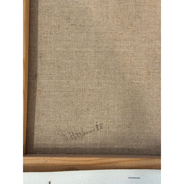 This is a vintage flower vase painting. It is signed by the artist in the corner, but the artist is unknown. It depicts a...