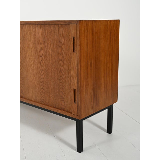 Black Vintage Scandinavian Sideboard with Roller Door, 1960s For Sale - Image 8 of 13
