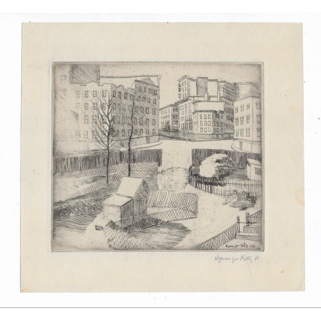 Hyman Jeff Katz (1899-1970) NYC etching on paper, pencil signed lower right and dated 1931 in the plate. Katz worked...