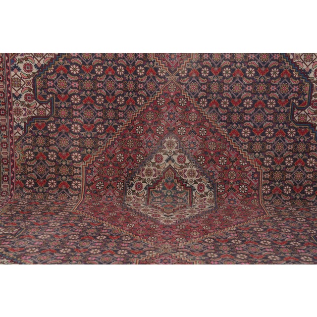 1970s Vintage Persian Handmade Wool 10x12 Red Area Rug For Sale In San Francisco - Image 6 of 11
