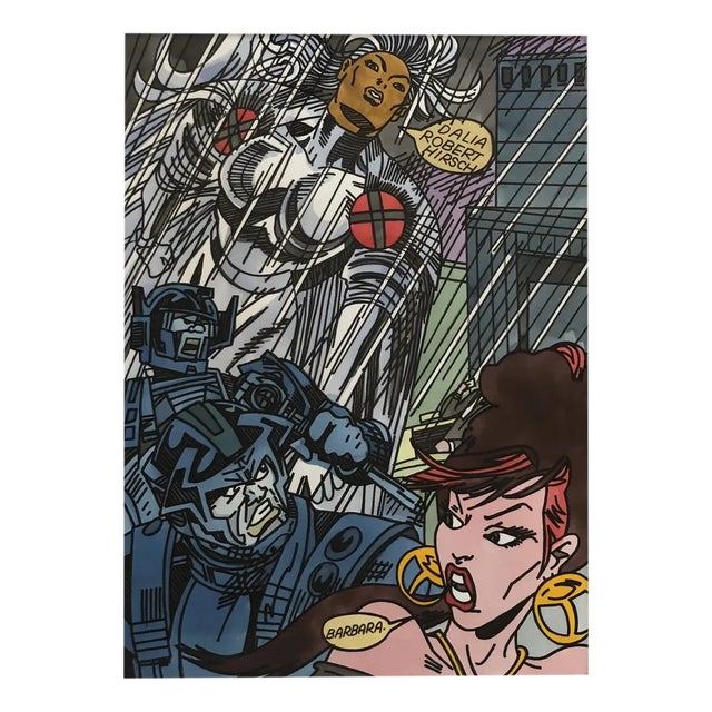 Dalia, Super héros, Watercolor on Paper, Framed For Sale