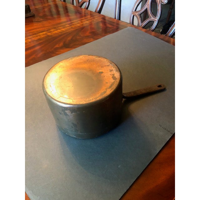 Rustic Antique Copper Brown 142 3 Qt. Saucepan For Sale - Image 3 of 8