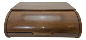 Large Art Deco Box with Walnut Veneer and Round Drawer, 1920s