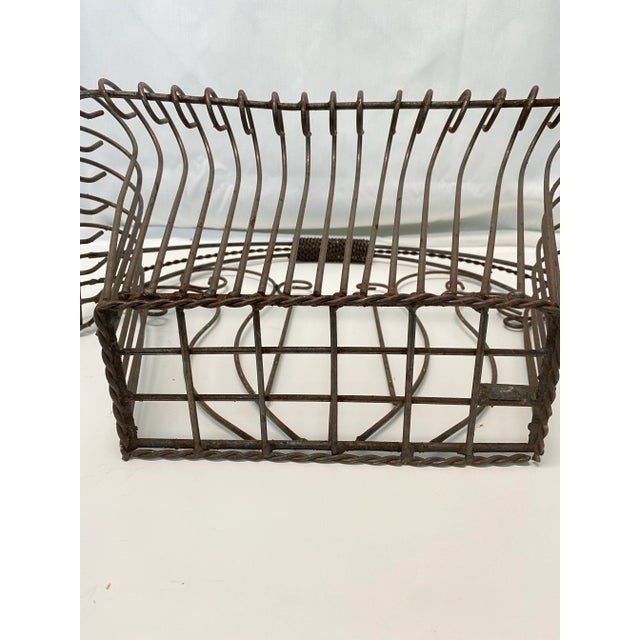 1950s 1950s Victorian Style Iron Wire Basket Planter – Decorative Wall Hanging Cachepot For Sale - Image 5 of 9