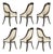 Mastercraft Amboyna & Brass Spoonback Dining Chairs For Sale