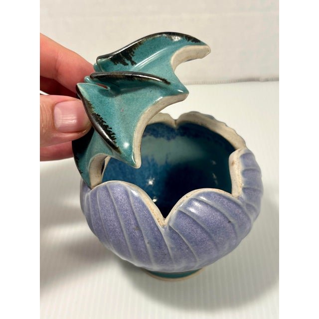 Abstract Rare! Vintage Swirled Pottery Matt Glaze Trinket Box by California Artist Shaun Craig For Sale - Image 3 of 7