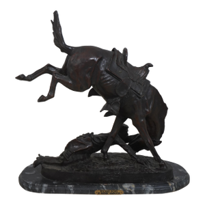Frederic Remington Wicked Pony Bronze Cowboy Sculpture