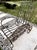 1940s 1940s Salterini Mt. Vernon Wrought Iron Wheel Chair Chaise Lounge With Matching Ottoman, 2 Pieces For Sale - Image 5 of 12