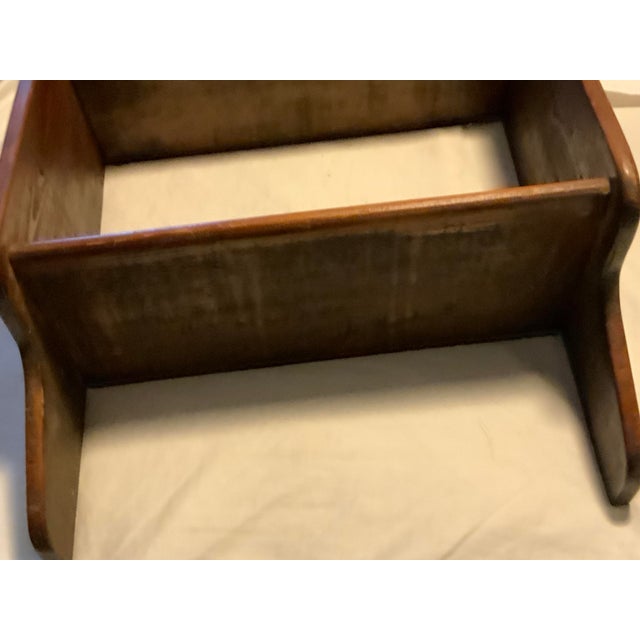 Chocolate 1925 Arts & Crafts Folk Art Sculptural Two-Tier Wood Wall Shelf With Provenance For Sale - Image 8 of 11