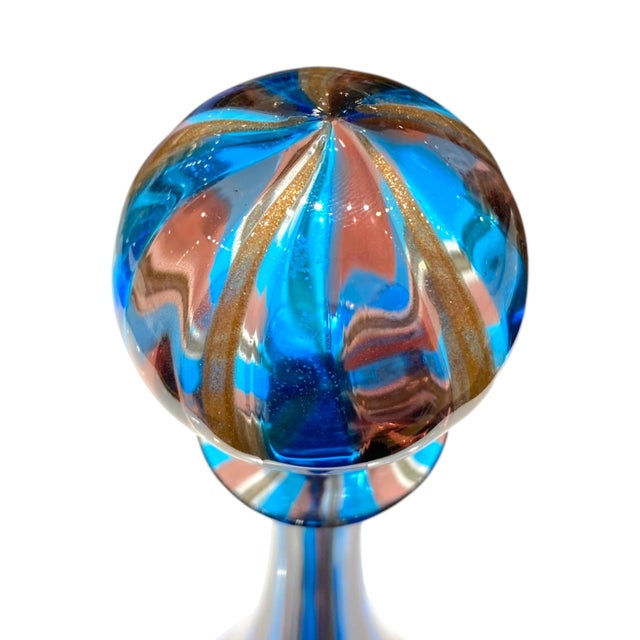Mid 20th Century Mid 20th Century Italian Murano Art Glass Decanter Style After Gio Ponti Venini For Sale - Image 5 of 14