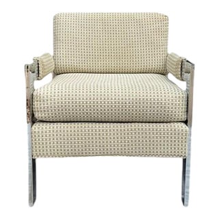 Mid 20th Century Chrome Mid-Century Modern Baughman Style Lounge Chair by Rowe For Sale