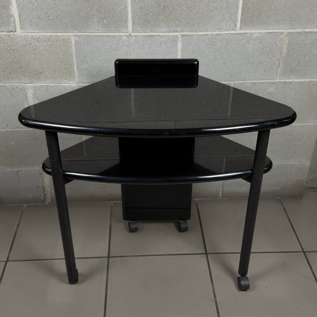 Console Table in Black Lacquered Wood For Sale - Image 11 of 11