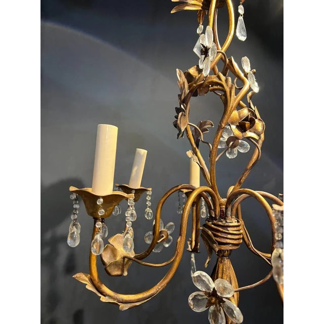 French 1930’s Bagues Crystal Chandelier For Sale - Image 3 of 8