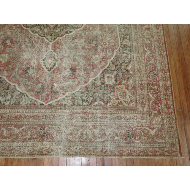 19th Century Worn Tabriz Rug, 7'6'' X 10'8'' For Sale - Image 9 of 11