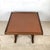 Vintage Studio-Made Square End Table With Cognac Leather Inset Top & Architectural Trestle Base, Mid-Century For Sale - Image 16 of 18
