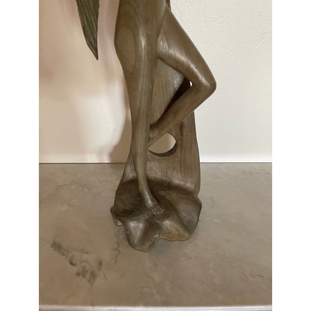 Art Nouveau Style Wood Sculpture Nude Woman & Child For Sale In Santa Fe - Image 6 of 10