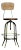 Farmhouse Wood & Iron Adjustable Stool W/ Seatback For Sale