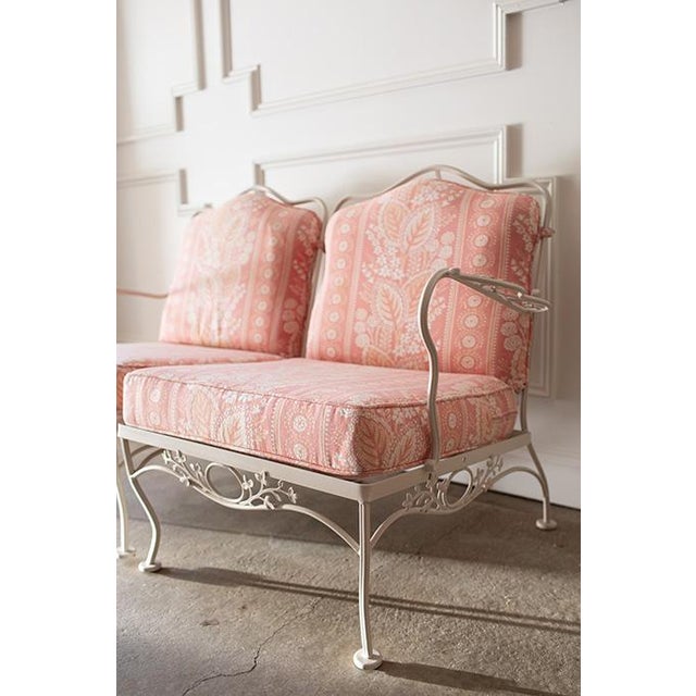French Country Vintage 1950s Wrought Iron Patio Loveseat in the Style of Meadowcraft For Sale - Image 3 of 16