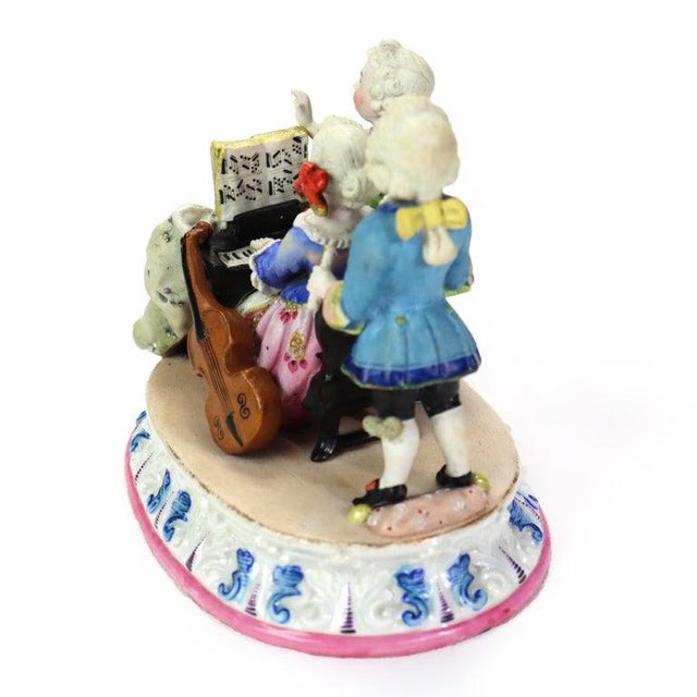 Ceramic Antique Hand Painted Porcelain Musician Grouping C1890 For Sale - Image 7 of 8