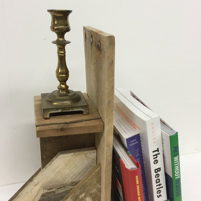Rustic Industrial Wood Bookend & Display Shelf Chairish