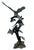 1980s Monumental Verdigris Bronze Parrots Sculpture on Tree Trunk Base For Sale - Image 4 of 12