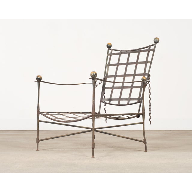 Mario Papperzini Amalfi Iron Garden Lounge Chair + Ottoman For Sale - Image 13 of 18