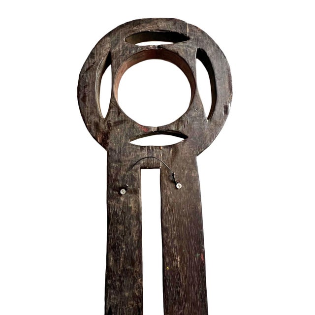 Vintage Tall Wood Bobo Mask For Sale - Image 4 of 4