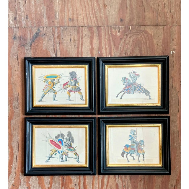 Gothic Vintage Medieval Knight Prints in Black Frames - Set of 4 For Sale - Image 3 of 18