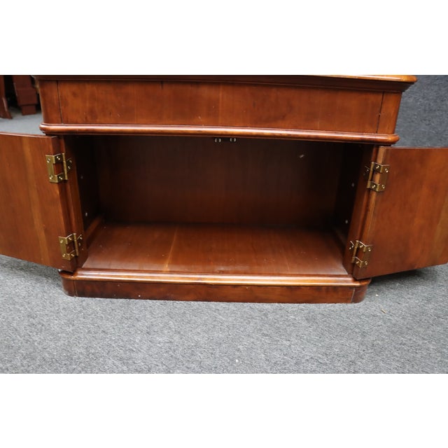 Wood Croquet Cherry Leather-Top Partners Desk Form Coffee Table For Sale - Image 7 of 16