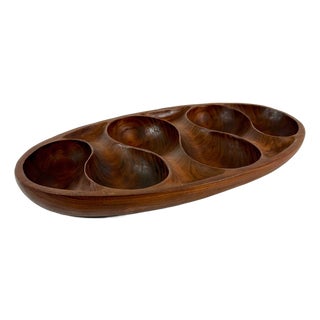 Danish Teak Oval Serving Tray from Laur Jensen, 1960s For Sale