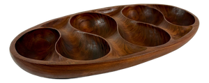 Danish Teak Oval Serving Tray from Laur Jensen, 1960s